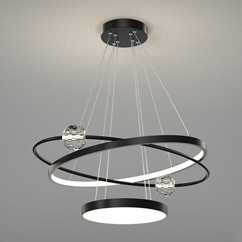 Nordic Circle Chandelier Metal Layered LED Chandelier Pendant for Living Room