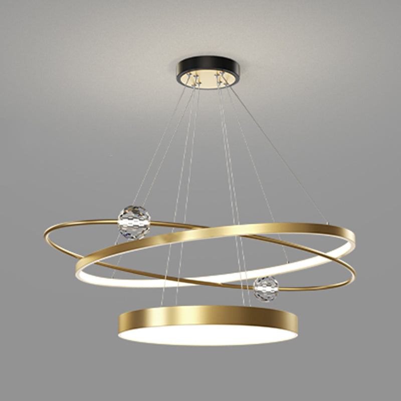 Nordic Circle Chandelier Metal Layered LED Chandelier Pendant for Living Room