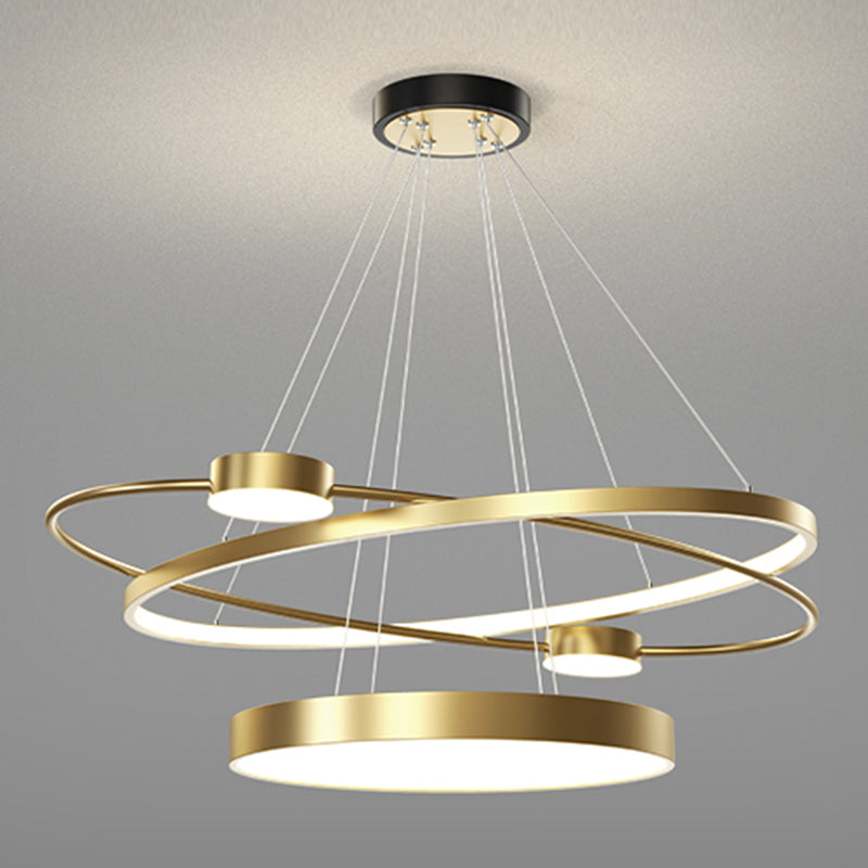 Nordic Circle Chandelier Metal Layered LED Chandelier Pendant for Living Room