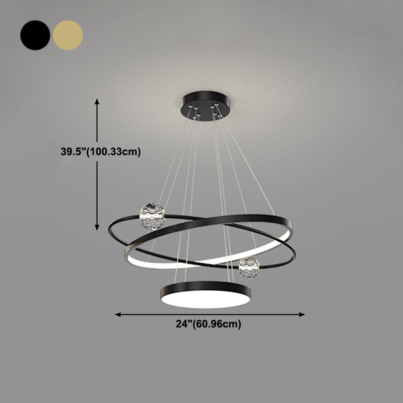 Nordic Circle Chandelier Metal Layered LED Chandelier Pendant for Living Room