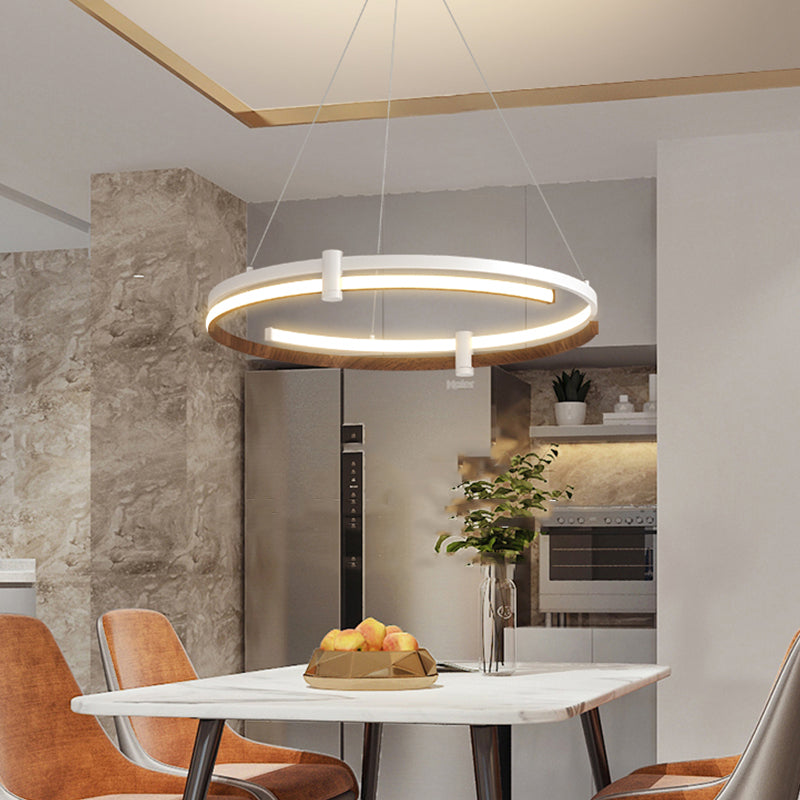 Nordic Circle Chandelier Aluminum 24" Wide LED Chandelier Pendant for Living Room