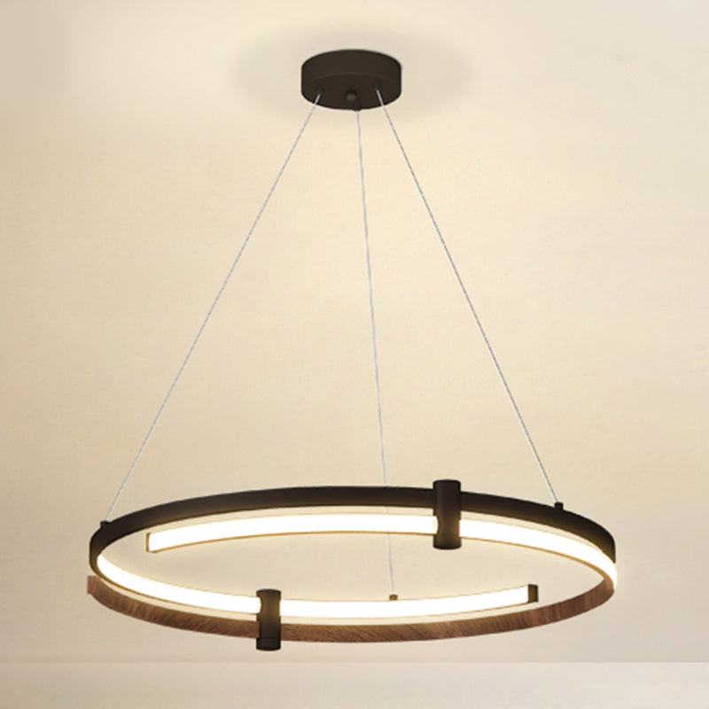 Nordic Circle Chandelier Aluminum 24" Wide LED Chandelier Pendant for Living Room
