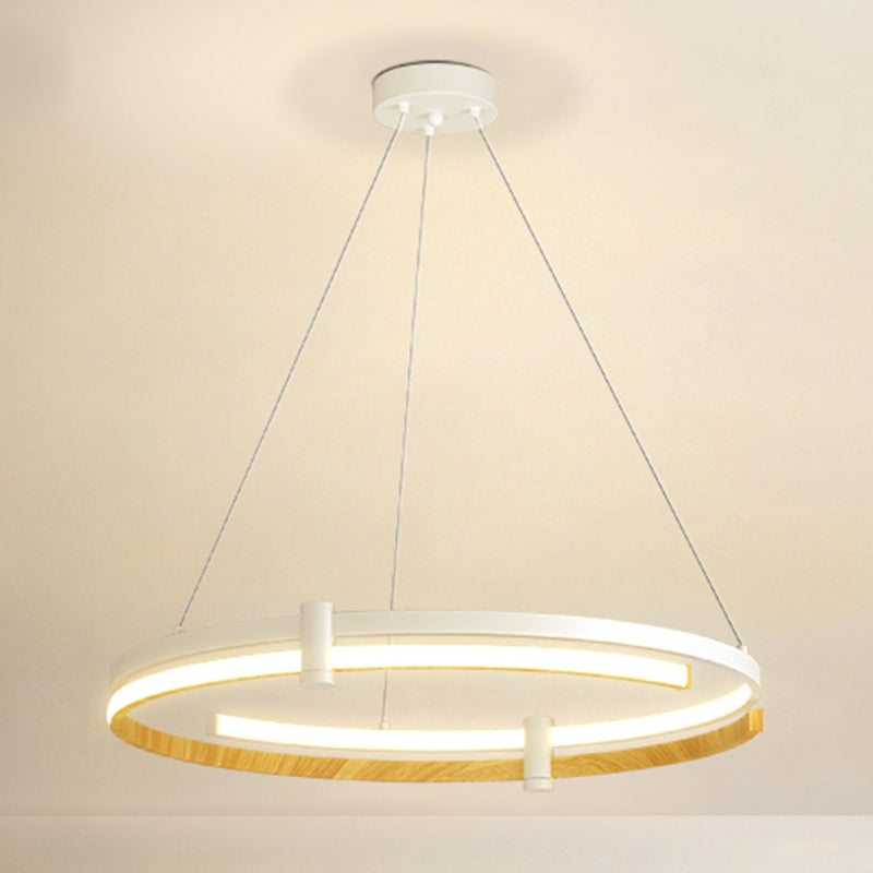 Nordic Circle Chandelier Aluminum 24" Wide LED Chandelier Pendant for Living Room