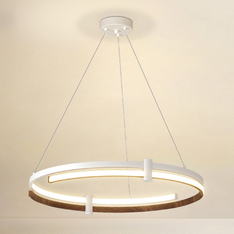 Nordic Circle Chandelier Aluminum 24" Wide LED Chandelier Pendant for Living Room