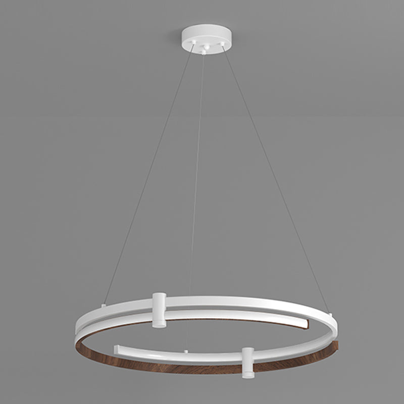 Nordic Circle Chandelier Aluminum 24" Wide LED Chandelier Pendant for Living Room