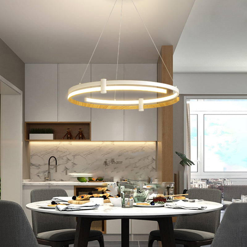 Nordic Circle Chandelier Aluminum 24" Wide LED Chandelier Pendant for Living Room