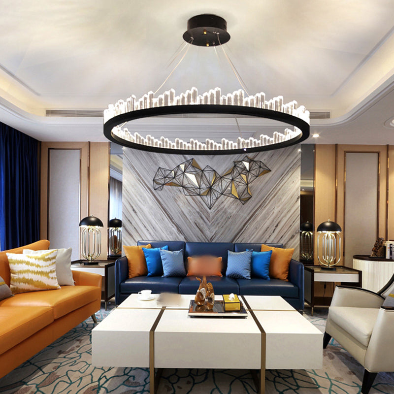 Nordic Geometric Chandelier Crystal Single Light LED Chandelier Pendant for Living Room