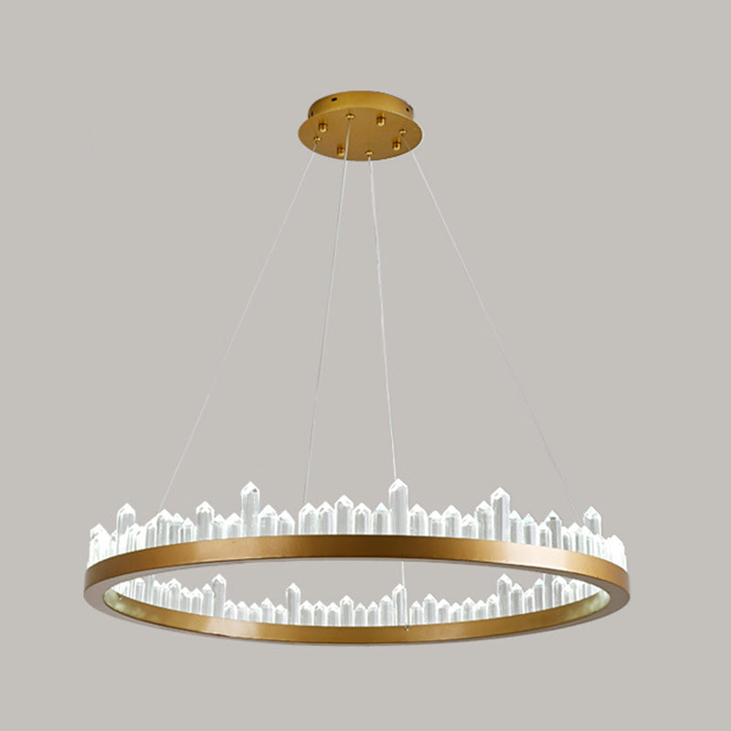 Nordic Geometric Chandelier Crystal Single Light LED Chandelier Pendant for Living Room