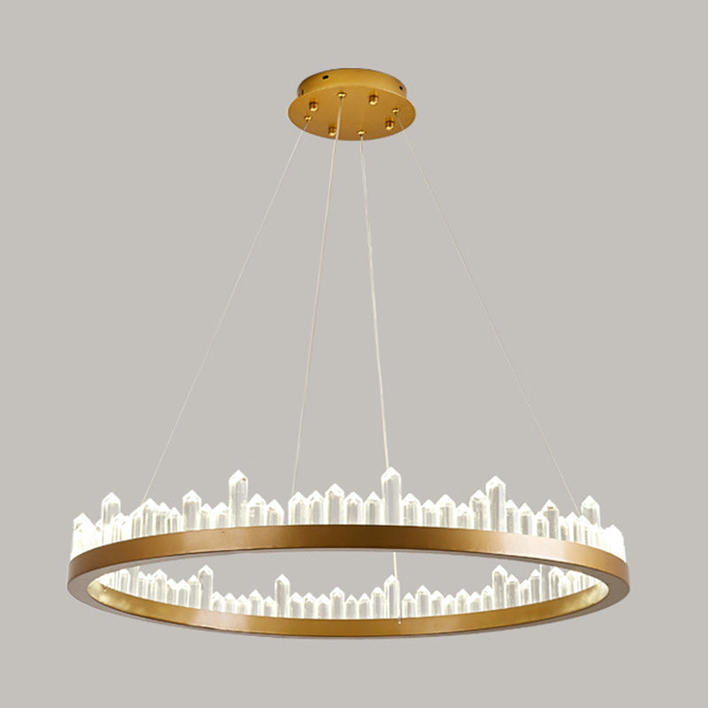 Nordic Geometric Chandelier Crystal Single Light LED Chandelier Pendant for Living Room