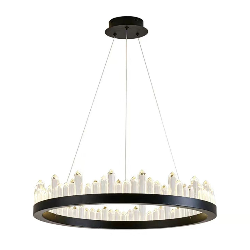 Nordic Geometric Chandelier Crystal Single Light LED Chandelier Pendant for Living Room