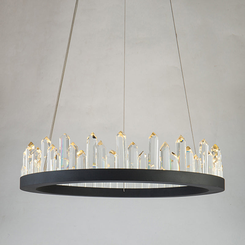 Nordic Geometric Chandelier Crystal Single Light LED Chandelier Pendant for Living Room