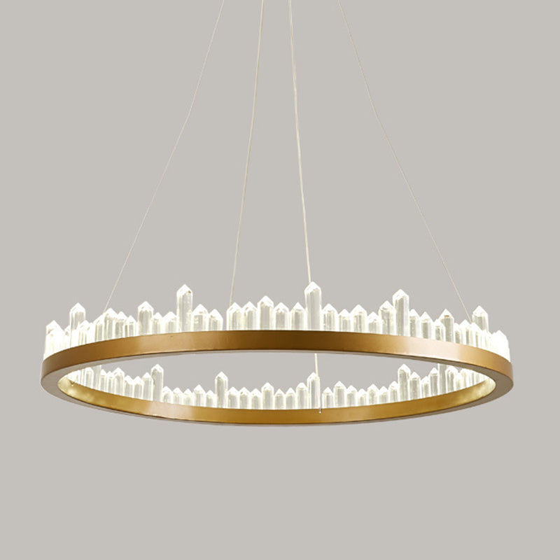 Nordic Geometric Chandelier Crystal Single Light LED Chandelier Pendant for Living Room
