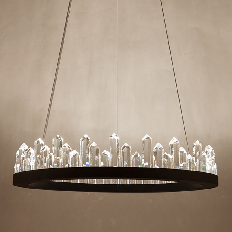 Nordic Geometric Chandelier Crystal Single Light LED Chandelier Pendant for Living Room