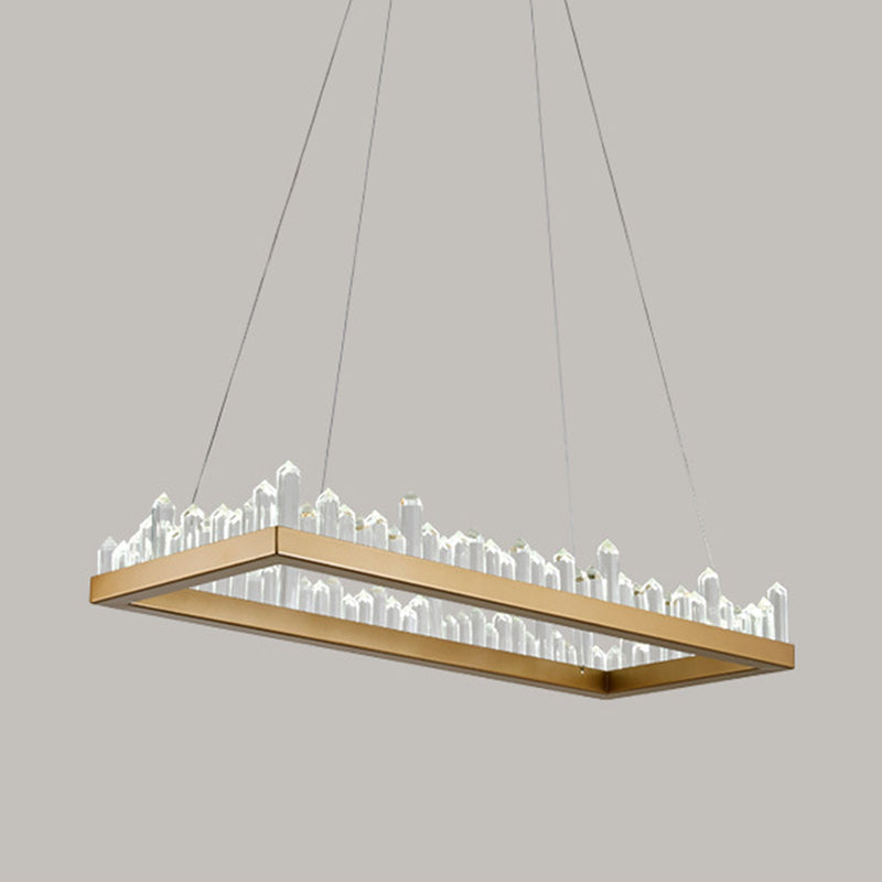 Nordic Geometric Chandelier Crystal Single Light LED Chandelier Pendant for Living Room