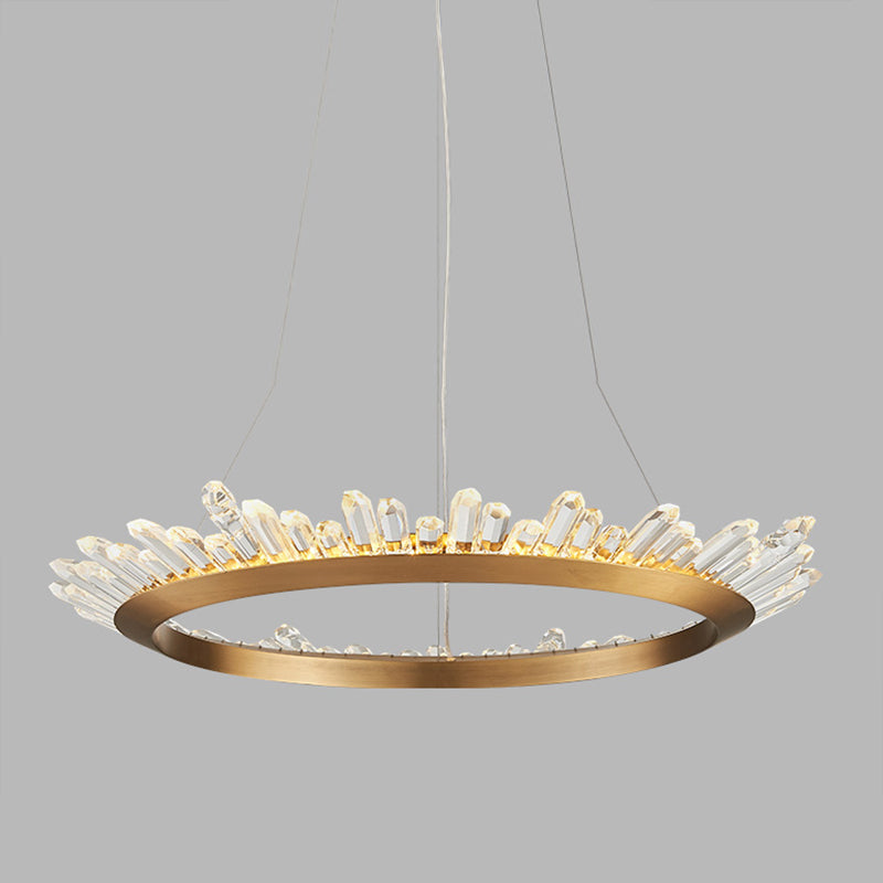 Nordic Geometric Chandelier Crystal Single Light LED Chandelier Pendant for Living Room