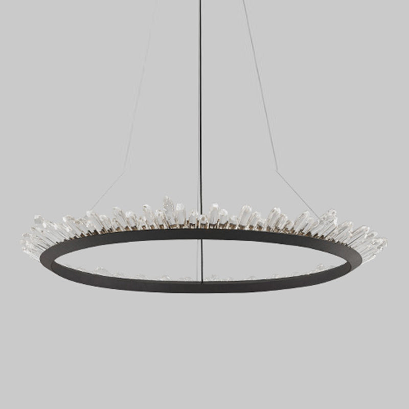 Nordic Geometric Chandelier Crystal Single Light LED Chandelier Pendant for Living Room