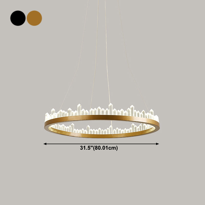 Nordic Geometric Chandelier Crystal Single Light LED Chandelier Pendant for Living Room