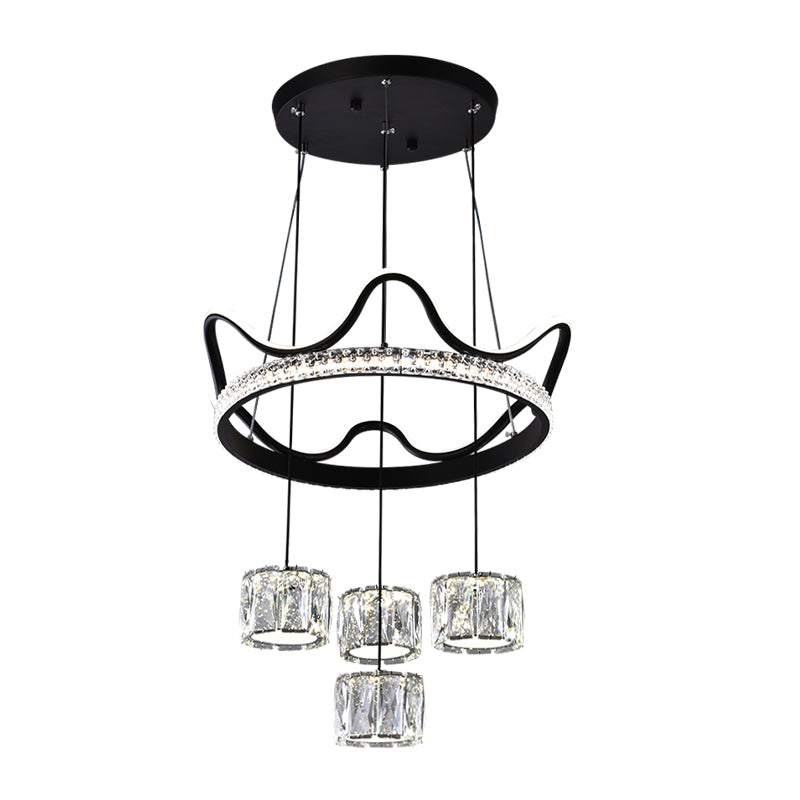 Nordic Crystal Chandelier Geometric 5 Lights Chandelier Pendant for Living Room
