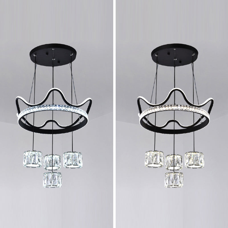 Nordic Crystal Chandelier Geometric 5 Lights Chandelier Pendant for Living Room