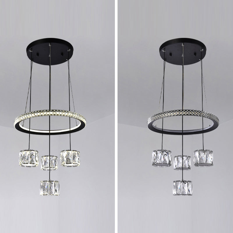 Nordic Crystal Chandelier Geometric 5 Lights Chandelier Pendant for Living Room