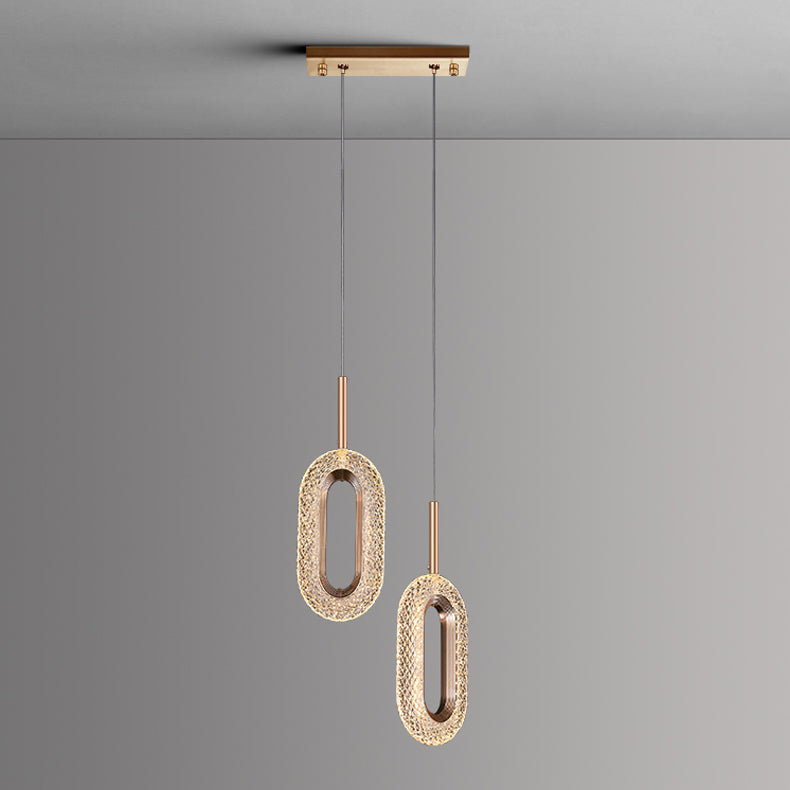 Eigentijdse stijl ovale vorm hanglampen metaalhangende lampen in goud