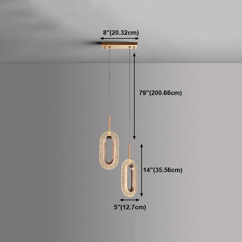 Eigentijdse stijl ovale vorm hanglampen metaalhangende lampen in goud