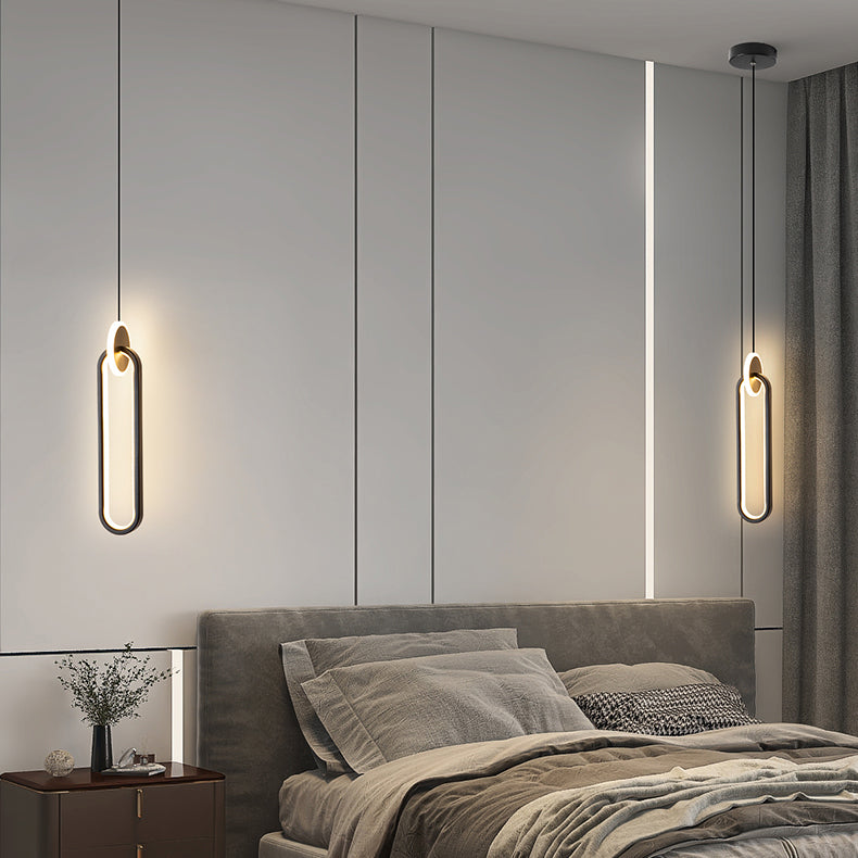 Eigentijdse stijl geometrie vorm hanglampen metalen hangende lampen in zwart