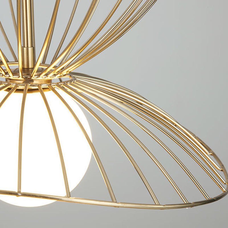 Wire Cage Dining Room Pendant Light Fixture Loft Style Metal 1-Light Drop Lamp