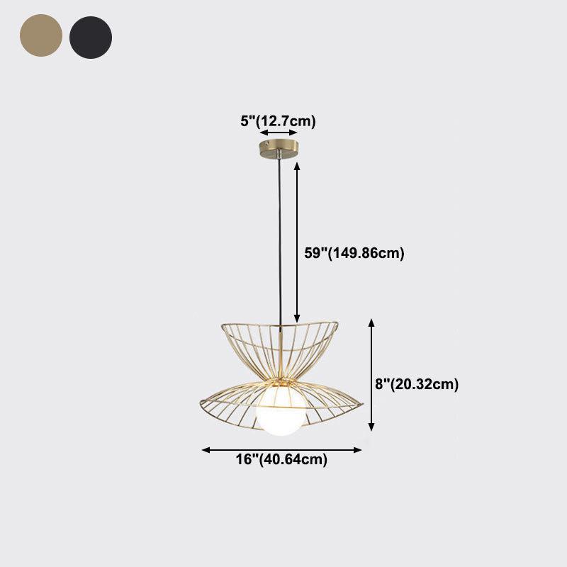 Wire Cage Dining Room Pendant Light Fixture Loft Style Metal 1-Light Drop Lamp