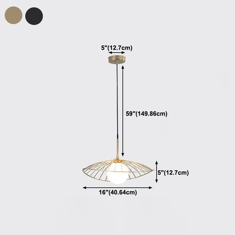 Draadkooi eetkamer hanglamp verlichte armatuur loftstijl metalen 1-licht druppellamp