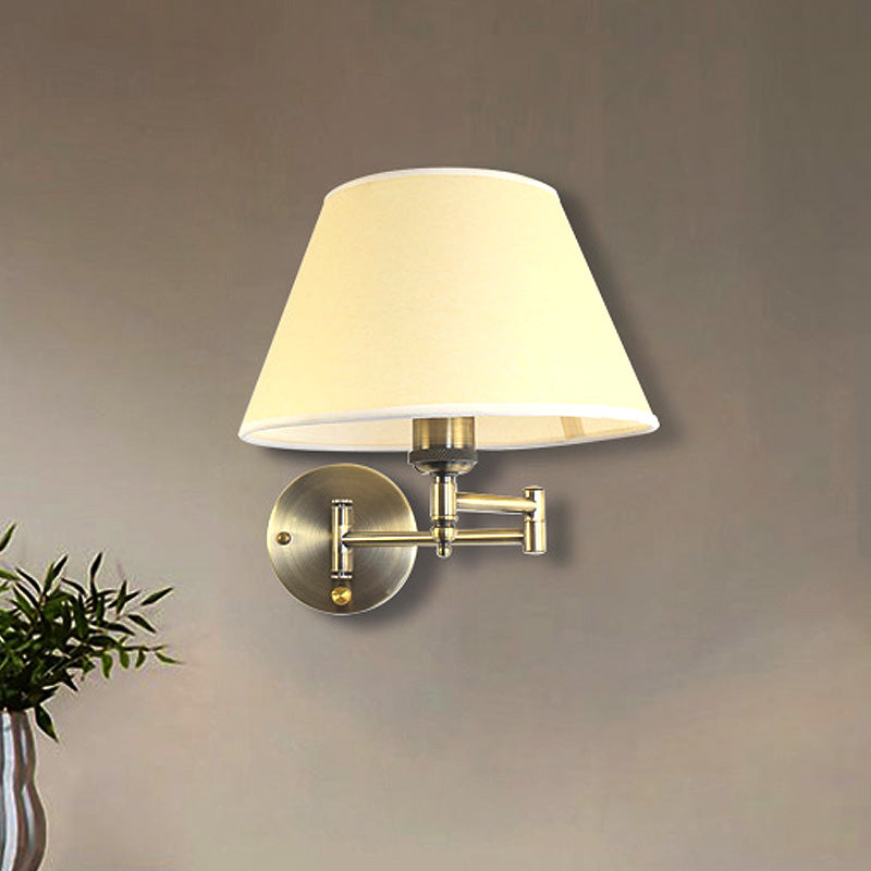 Swingarm papier wandmontage lamp met schaduw modern 1 licht wit/beige sconce lamp voor woonkamer voor woonkamer