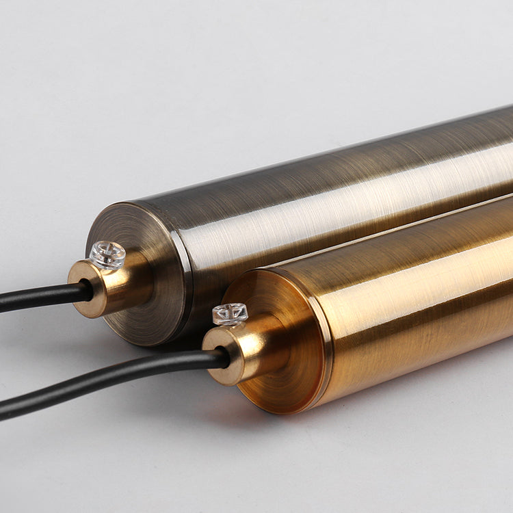 Forme du cylindre de style contemporain Pendante Métal de lumière 1 lampe de suspension légère en bronze