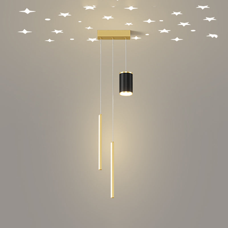 Geometrische Form des zeitgenössischen Stils Anhänger Leuchten Metall 3 Licht hängende Lampen