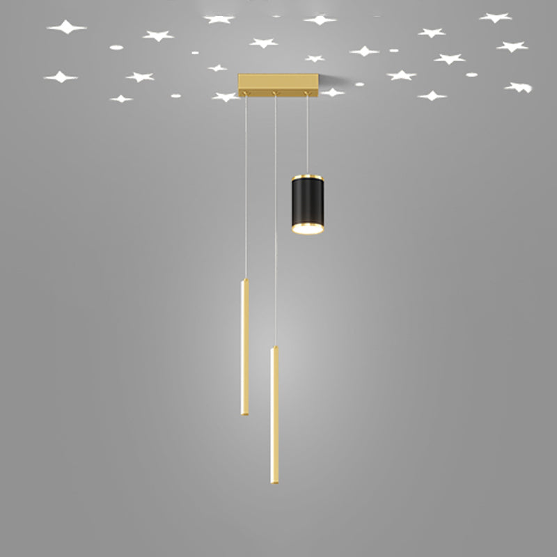 Géométrie de style contemporain Forme suspendue Lights Metal 3 Lampes à suspension légère