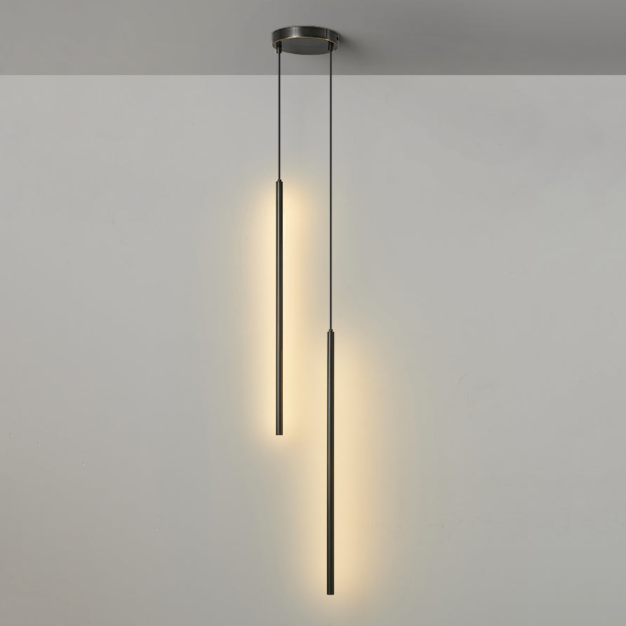 Cylinder Shape Pendants Lights Style Contemporary Metal Lampes suspendues en métal