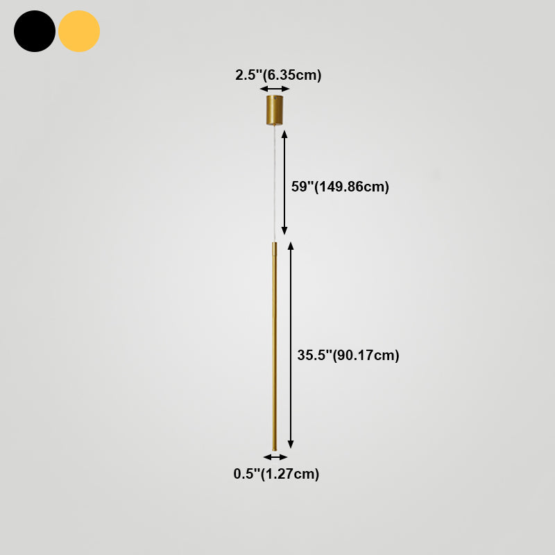 Cylinder Shape Pendants Lights Style Contemporary Metal Lampes suspendues en métal