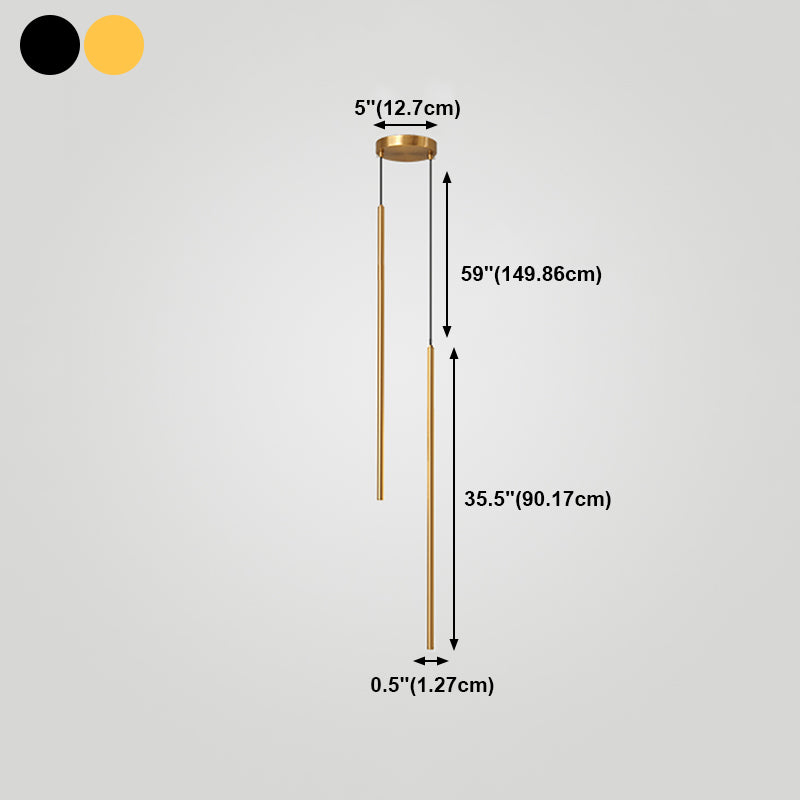 Cylinder Shape Pendants Lights Style Contemporary Metal Lampes suspendues en métal