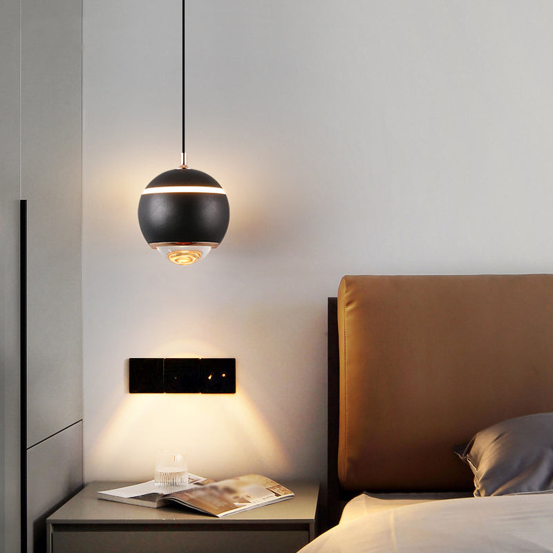 Contemporary Style Spherical Shape Pendant Light Metal 1 Light Hanging Lamp