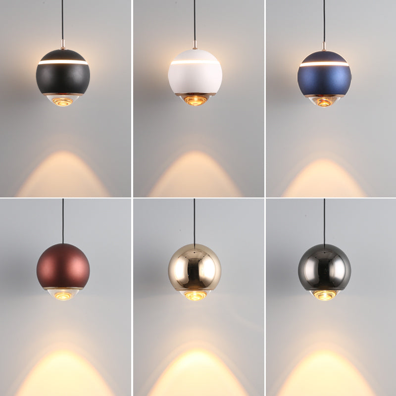 Contemporary Style Spherical Shape Pendant Light Metal 1 Light Hanging Lamp