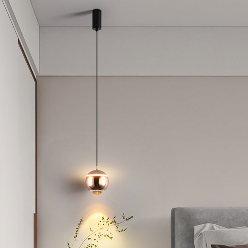 Contemporary Style Spherical Shape Pendant Light Metal 1 Light Hanging Lamp