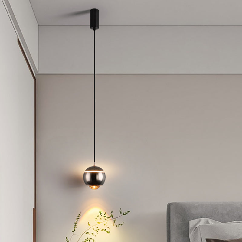 Contemporary Style Spherical Shape Pendant Light Metal 1 Light Hanging Lamp