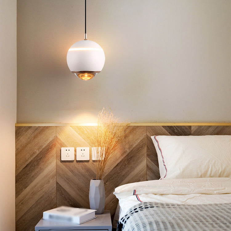 Contemporary Style Spherical Shape Pendant Light Metal 1 Light Hanging Lamp