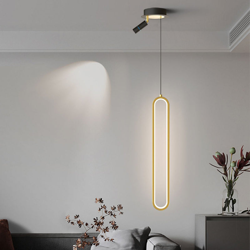 Eigentijdse stijl lineaire vorm hanglampen metaal 2 lichthangende lampen