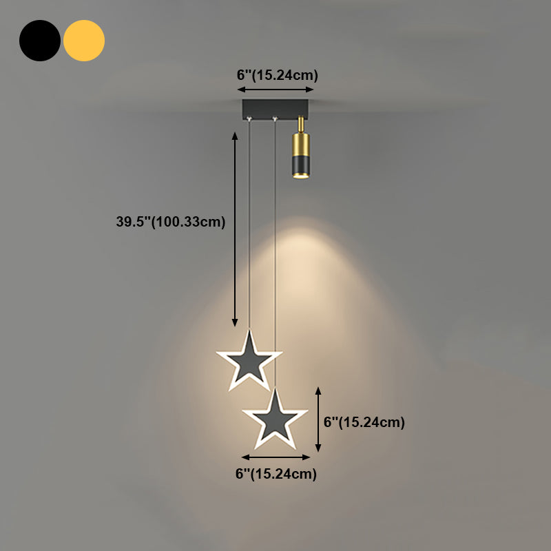 Geometrische Form des zeitgenössischen Stils Anhänger Leuchten Metall 3 Licht hängende Lampen