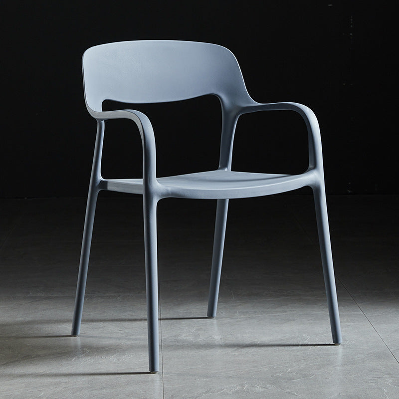 Fauteuil in moderne stijl, stoel met open rug en kunststof poten voor keuken