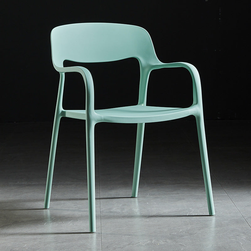 Fauteuil in moderne stijl, stoel met open rug en kunststof poten voor keuken