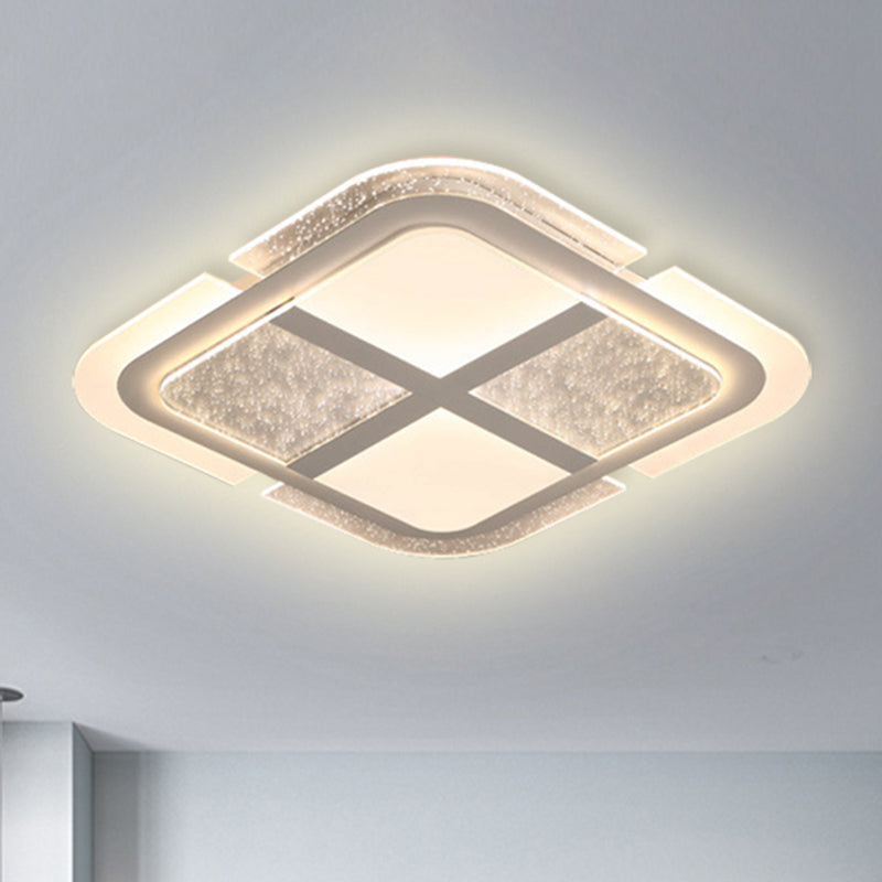 Moderne vierkante plafondlamp met mozaïekontwerp acryl led-slaapkamer plafondlamp in warm/wit, 16"/19,5"/23,5" W
