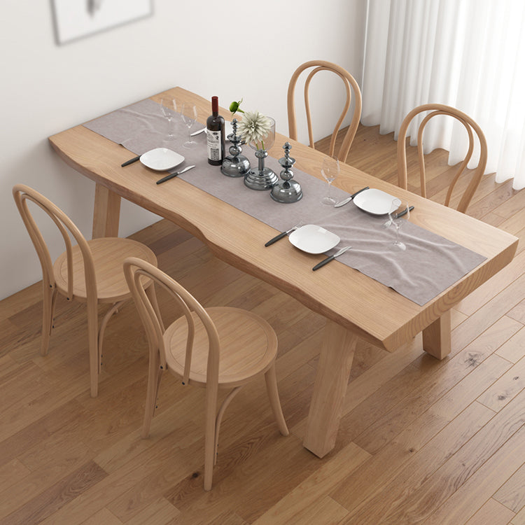 Modern 1/2/4/5/6 Pieces Rectangle Dining Set Solid Wood Dining Table with Chairs