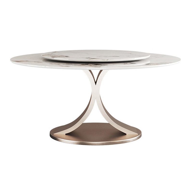 Modern 1/4/7 Pieces Dining Table Set with Sintered Stone Top Stainless Steel Dinette Set