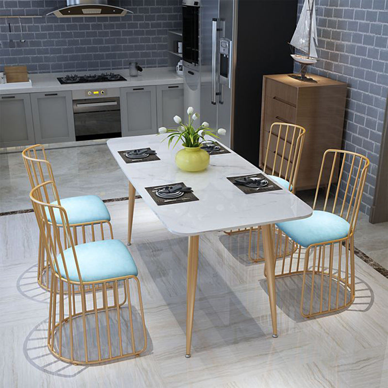 Glam Style 1/4/5 Pieces Dining Set Marble Table Kitchen Set for Dining Room